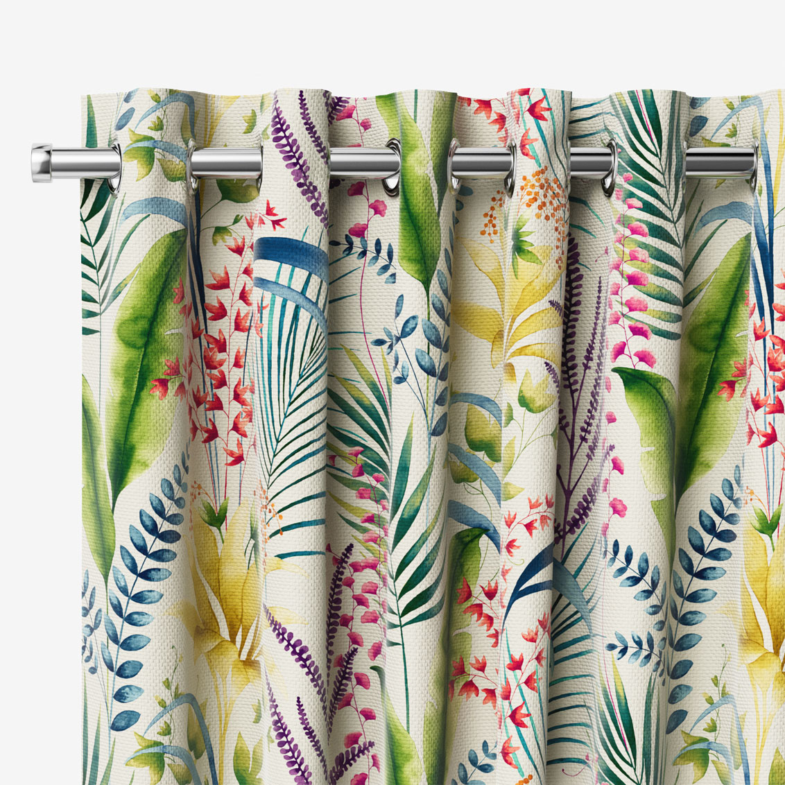 Tropical Curtain, Tropical Leaves Pattern, popular Floral Print, 50x84 inches, Transparent