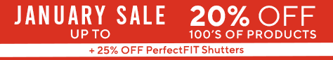 January Sale & 25% off PF Shutters